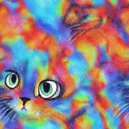 Cute Cat Eyes Vivid Water Colors free seamless pattern