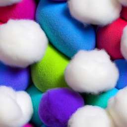 Colorful Puffy Cotton Balls free seamless pattern